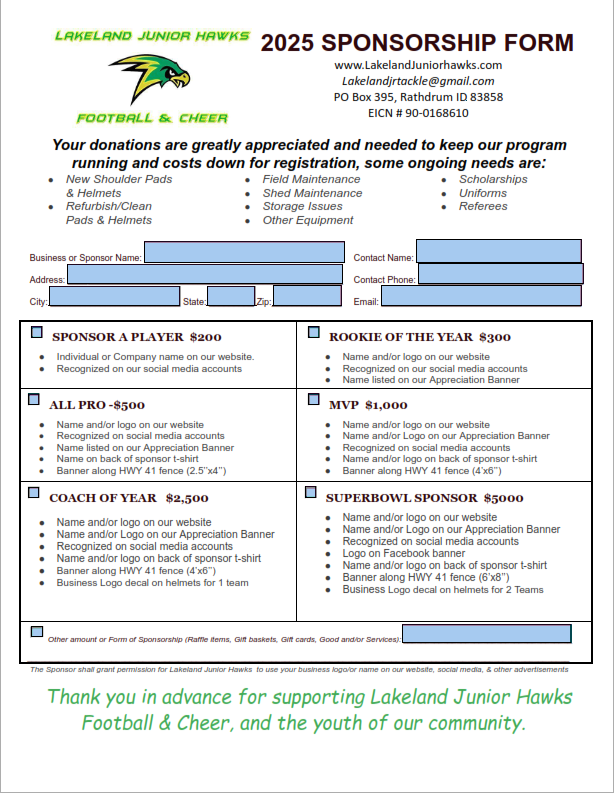 LJRH 2024 SPONSORSHIP FORM